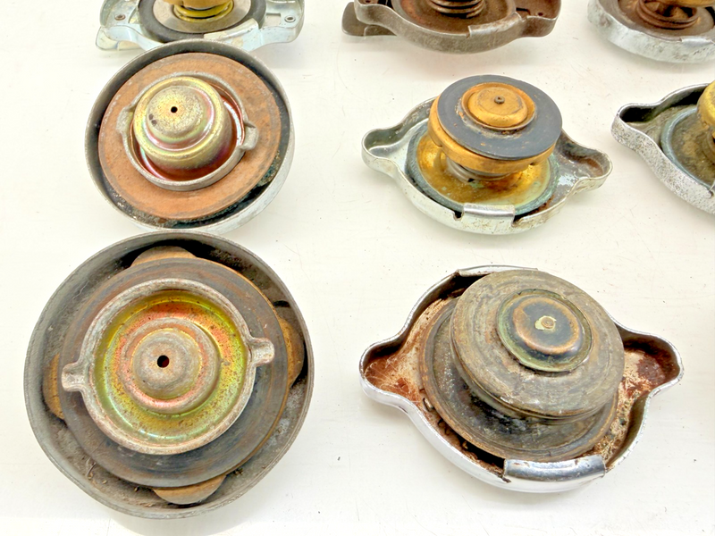 (12) Vintage LOT of 1960's FORD Radiator Caps Chevy Dodge Camaro Mustang C58-31
