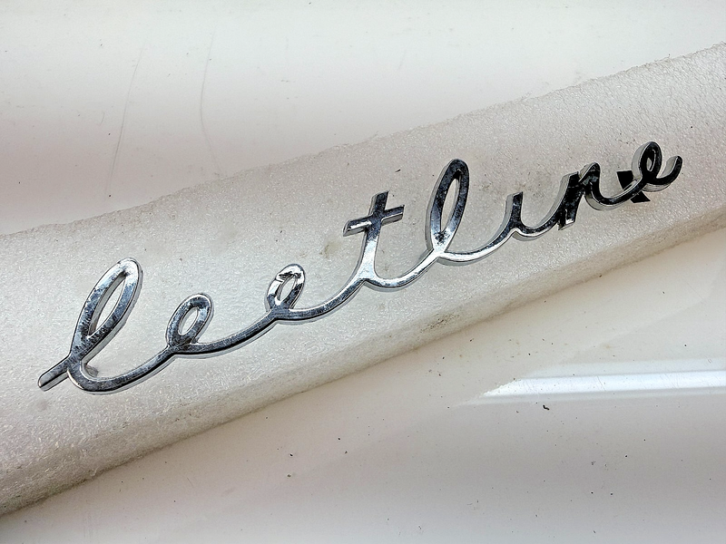 Original 1941 - 1948 Chevy FLEETLINE Trunk Lid EMBLEM / NAME PLATE GM E8-66