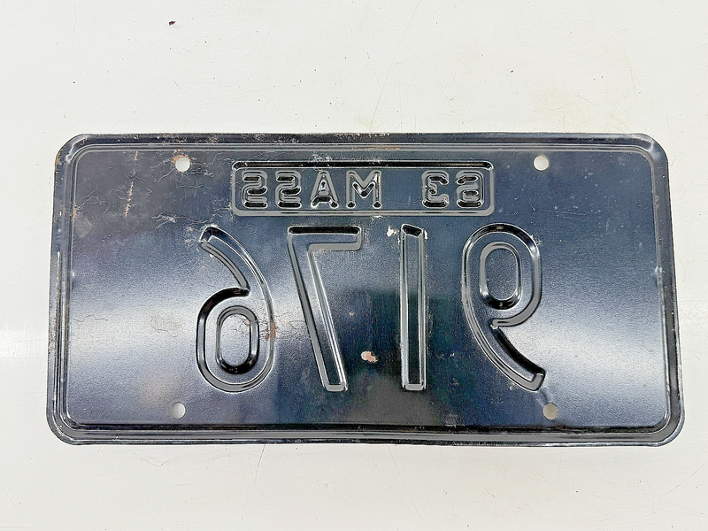Orig. Paint 1963 9176 Massachusetts License Plate Sign MA 9176 C76-80