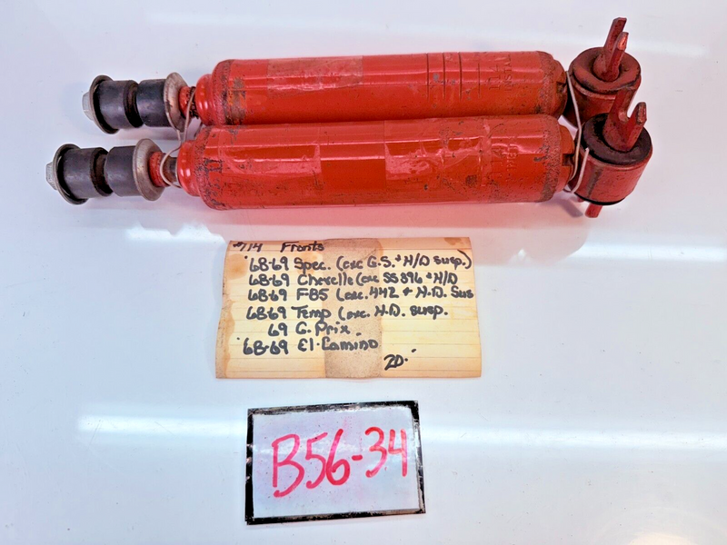 NOS VINTAGE Front Shocks 1968 - 1969 CHEVELLE F-85 PRIX B56-34
