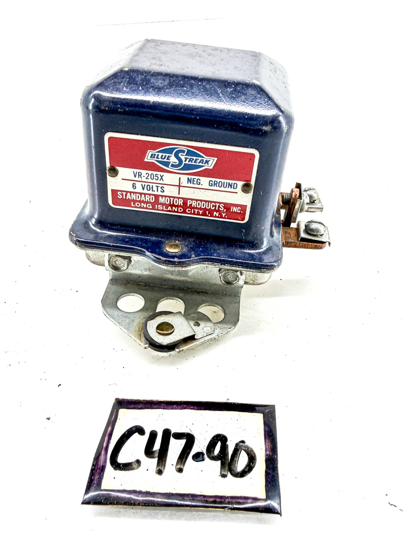 NOS Vintage PREWAR 6 VOLT VOLTAGE REGULATOR BLUE STREAK VR-205X C47-90