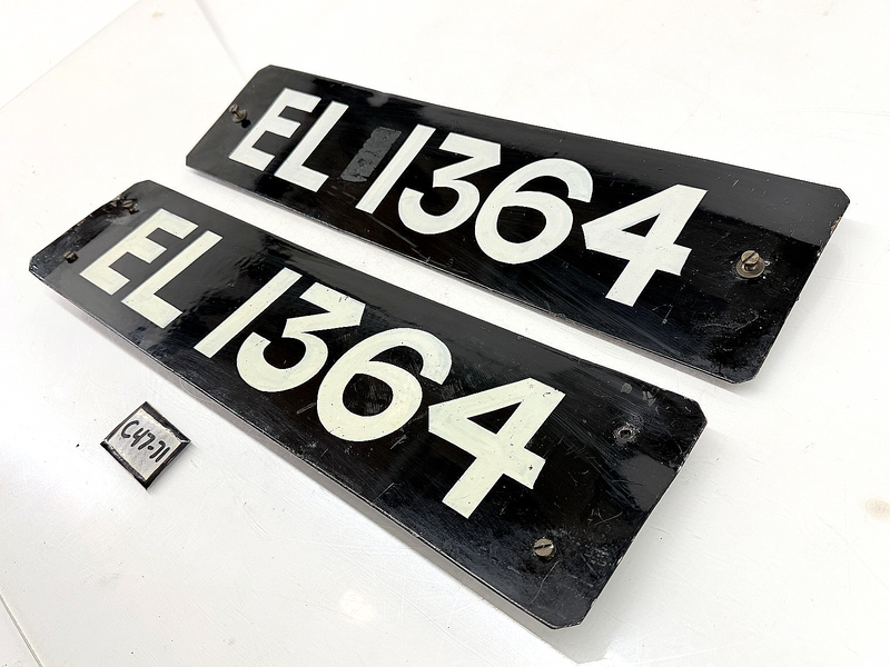 Porcelain PAIR Pre 1932 EL 1364 Bournemouth British License Plate Sign C47-71