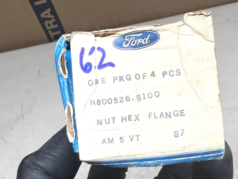 (2) NOS FORD BOX "NUT" HEX FLANGE, PART N800526-S100 B28-62