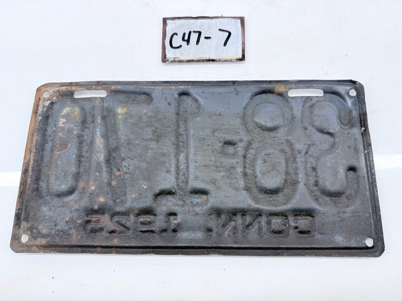 Original Paint 1925 CT 38-170 Connecticut License Plate Garage Metal Sign C47-7