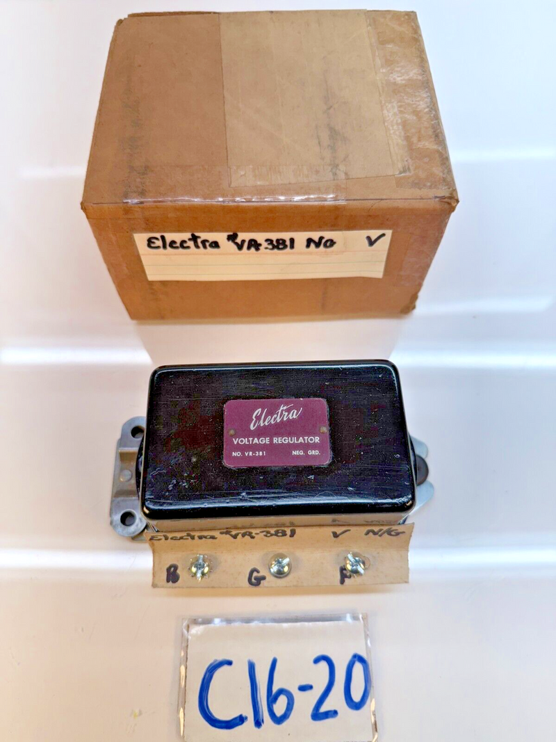 NOS Electra VR362 Voltage Regulator Cadillac Studebaker Federal 1936 C16-20