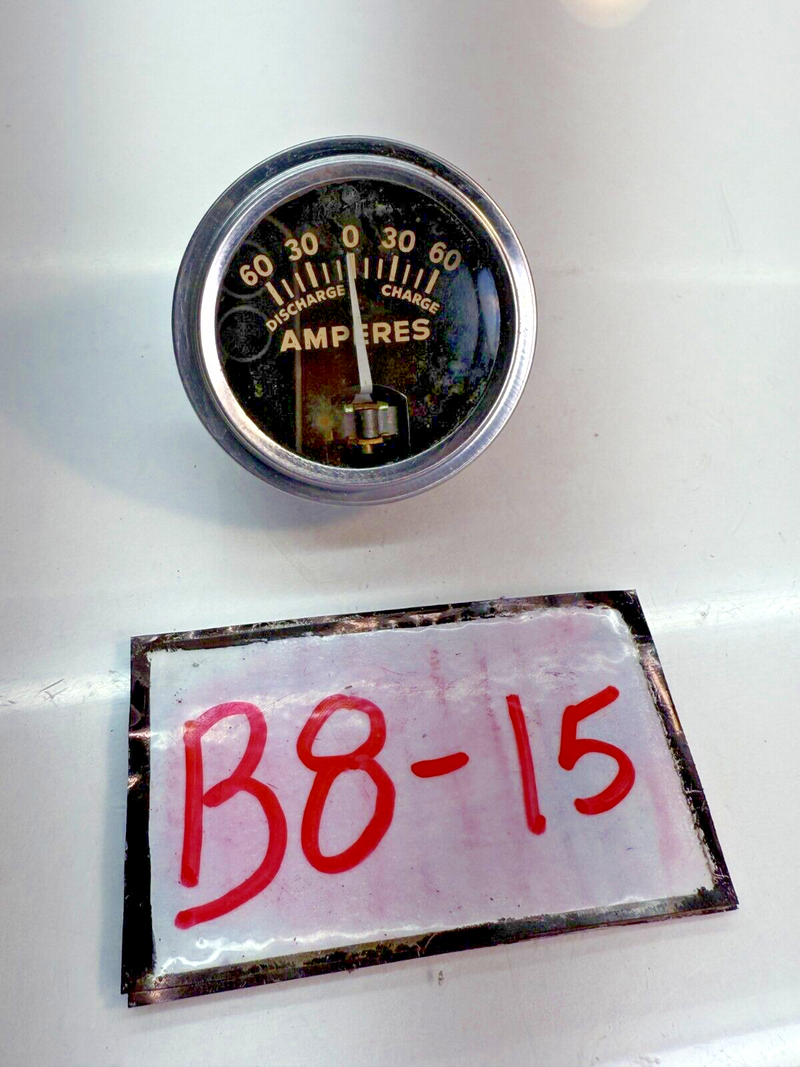 VINTAGE 60-0-60 AMP GAUGE  2" 4015-5-18 Made in USA B8-15