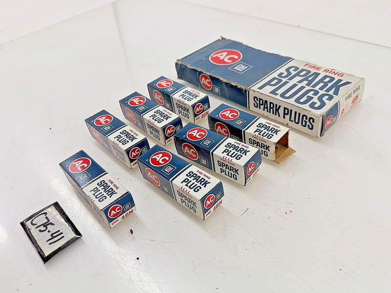 (7) NOS 1958 - 1965 Chevy Impala 348 396 AC 46N Fire Ring Spark Plugs 24 C75-41