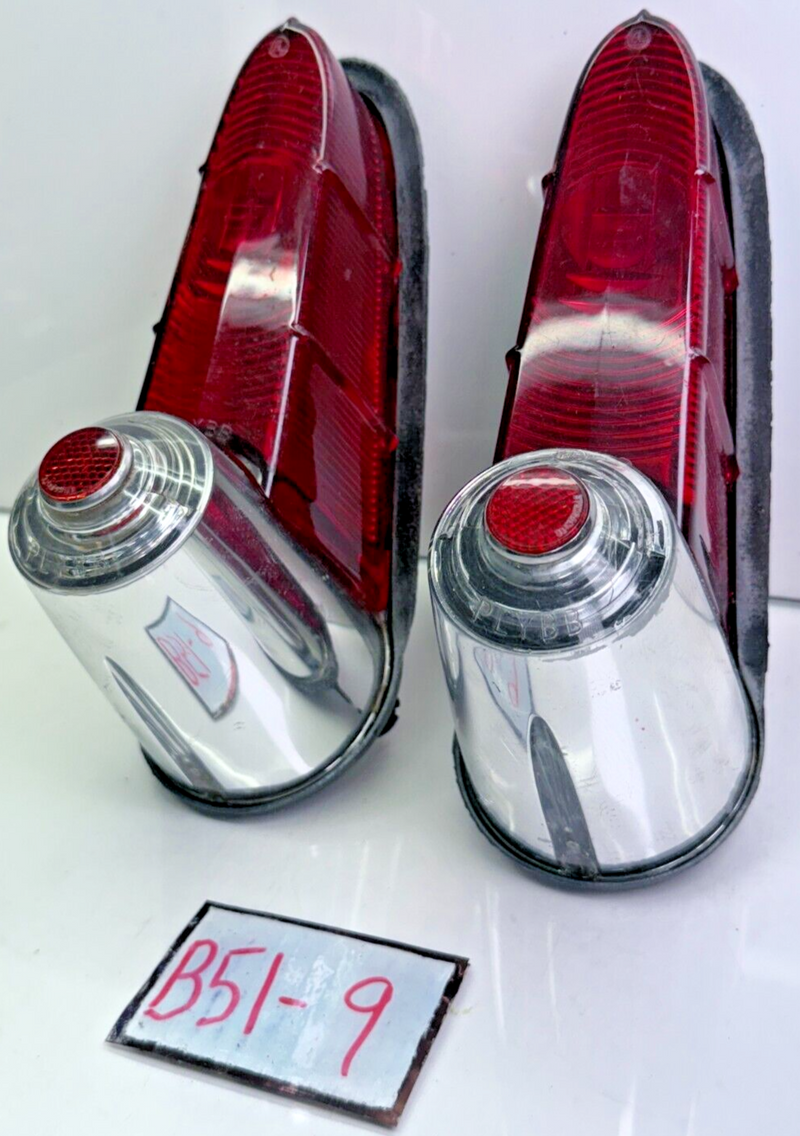 *RARE* Original 1955 Plymouth Tail Lights Housing Assembly Pair PLYBB 55 B51-9