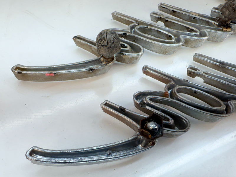 OEM 1966 1967 Chevy Malibu PAIR Chrome Script Quarter Panel Emblem E5-37