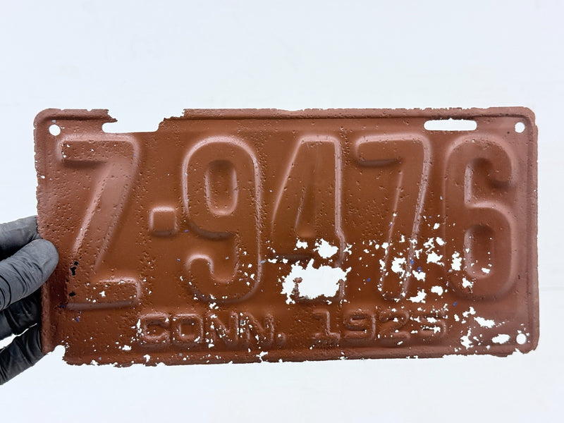 Original Paint 1926 CT Z-9476 Connecticut License Plate Garage Metal Sign C47-23