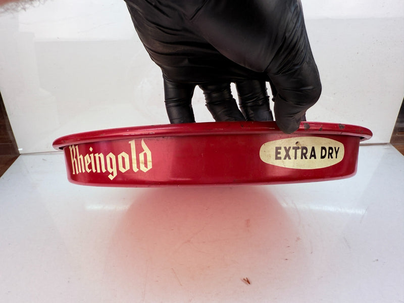 Vintage ORIGINAL Rheingold Beer Metal Serving 13" Tray Mancave BAR Tray-5