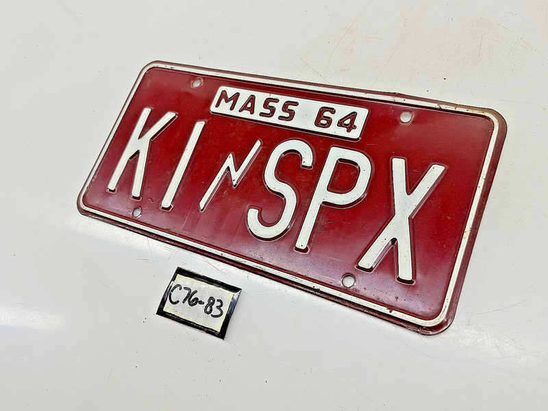 Orig. 1964 KI SPX Massachusetts Ham Amateur Radio Operator License Plate Sign MA