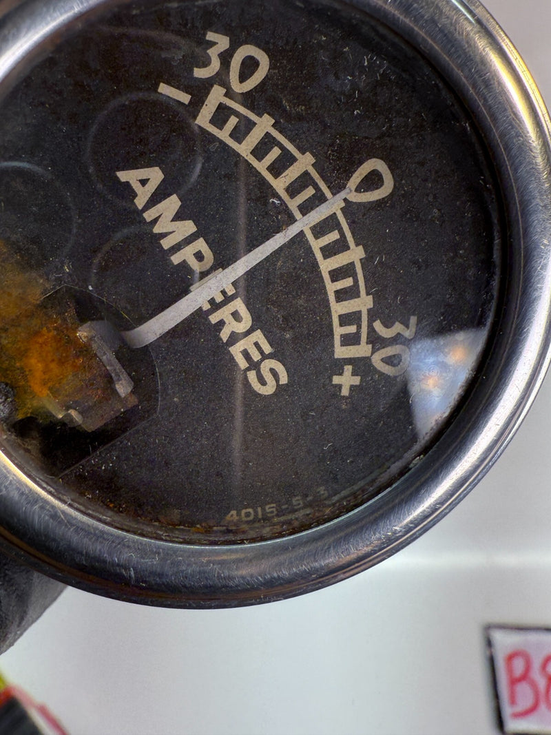 Vintage MF  Amperes Gauge 4015-5-3 Tractor Car Auto Rat Rod B8-11