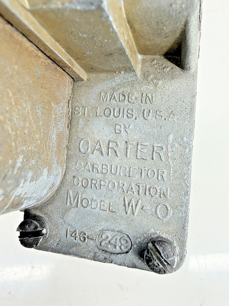 Carter WO W-O 698S Carburetor 146-249 1-458 Tag Willys MB CJ2A CJ3A GPW L134