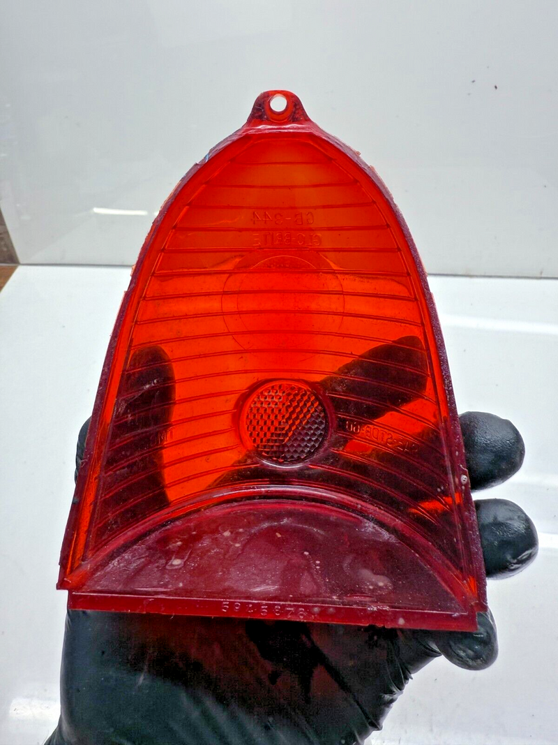 Vintage 1955 Chevy Glo-Brite GB-344 Red Stop Tail Light Lens 5945878 55 C22-29
