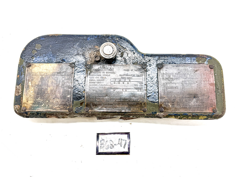Original 1942 FORD GPW WWII JEEP GLOVE BOX DOOR with 3 DATA PLATES G503 B62-47