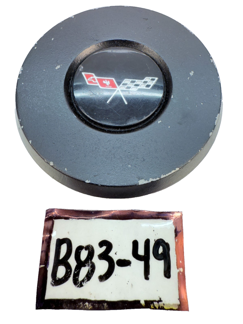OEM 1977 - 1982 Chevy Corvette BLACK Horn Button Insert w/ Emblem 459082 B83-49