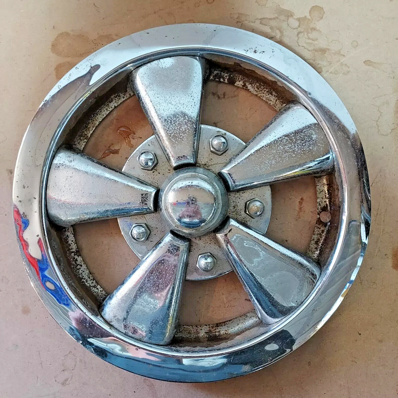 (4) Vintage Aftermarket MAG STYLE HUBCAP Covers 5 spoke Chrome 8285 8501H B13-12