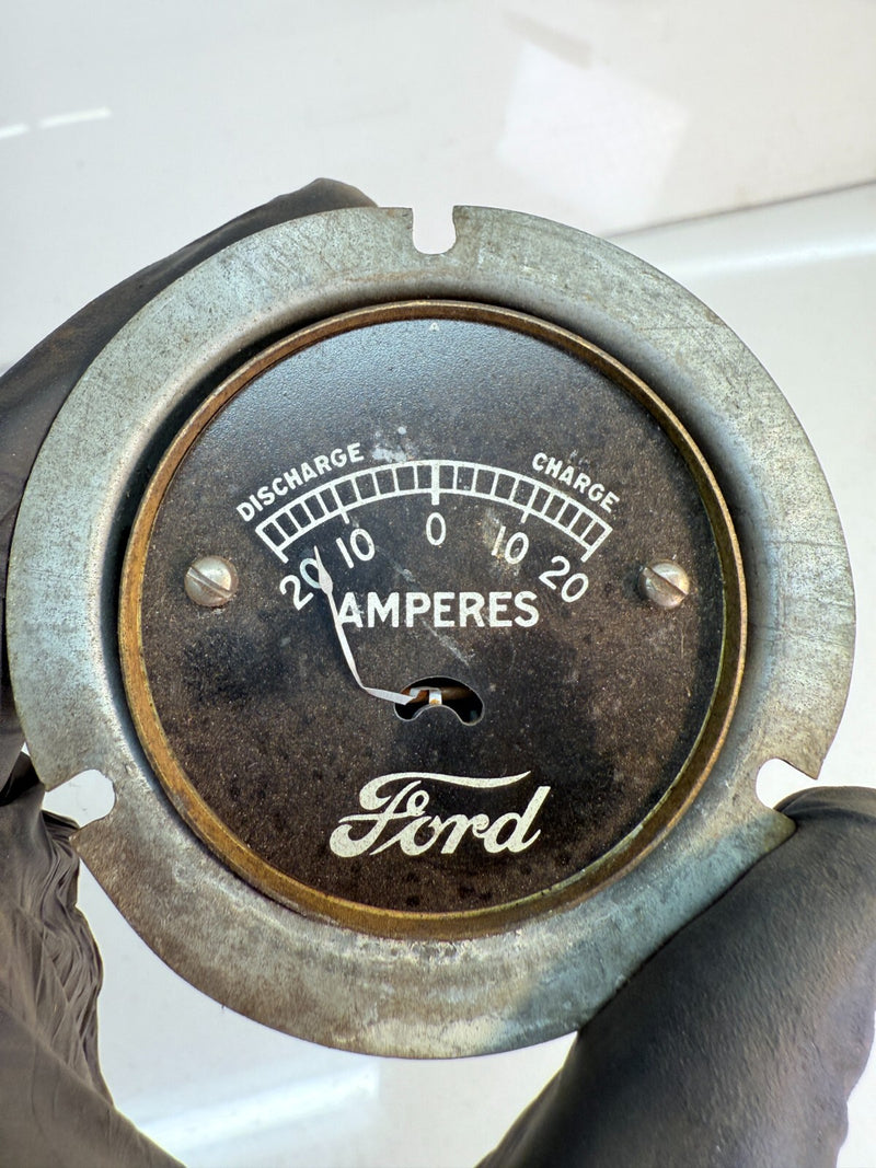 Vintage Original Antique Ford Model "A" / "T" AMPERES GAUGE AMP C24-28