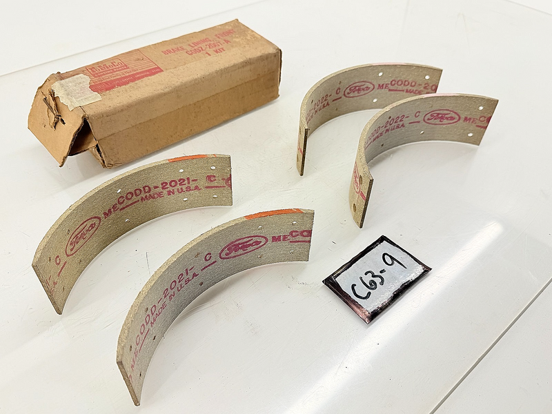 NOS 1960 - 1964 Ford Falcon Comet 6cyl FRONT DRUM BRAKE SHOE LININGS 1962 C63-9