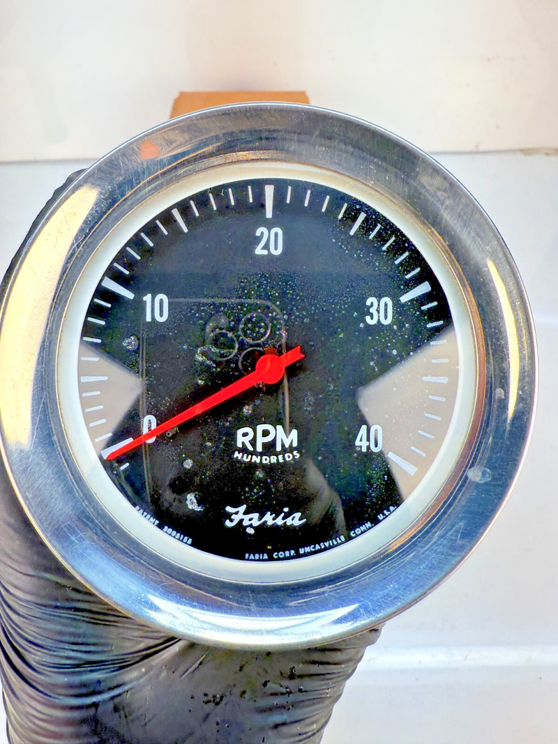 Vintage Original NOS 1960's Faria Tachometer 4,000 4K RPM B62-12