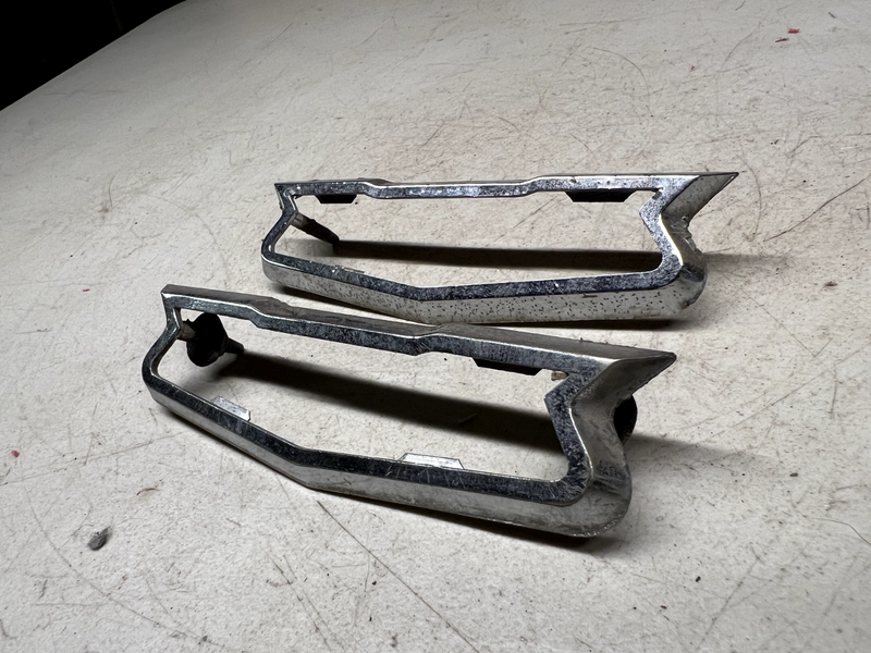 OEM 1960 Chevrolet Impala Chrome Trunk Emblem Trim Pair V8 60 B24-1