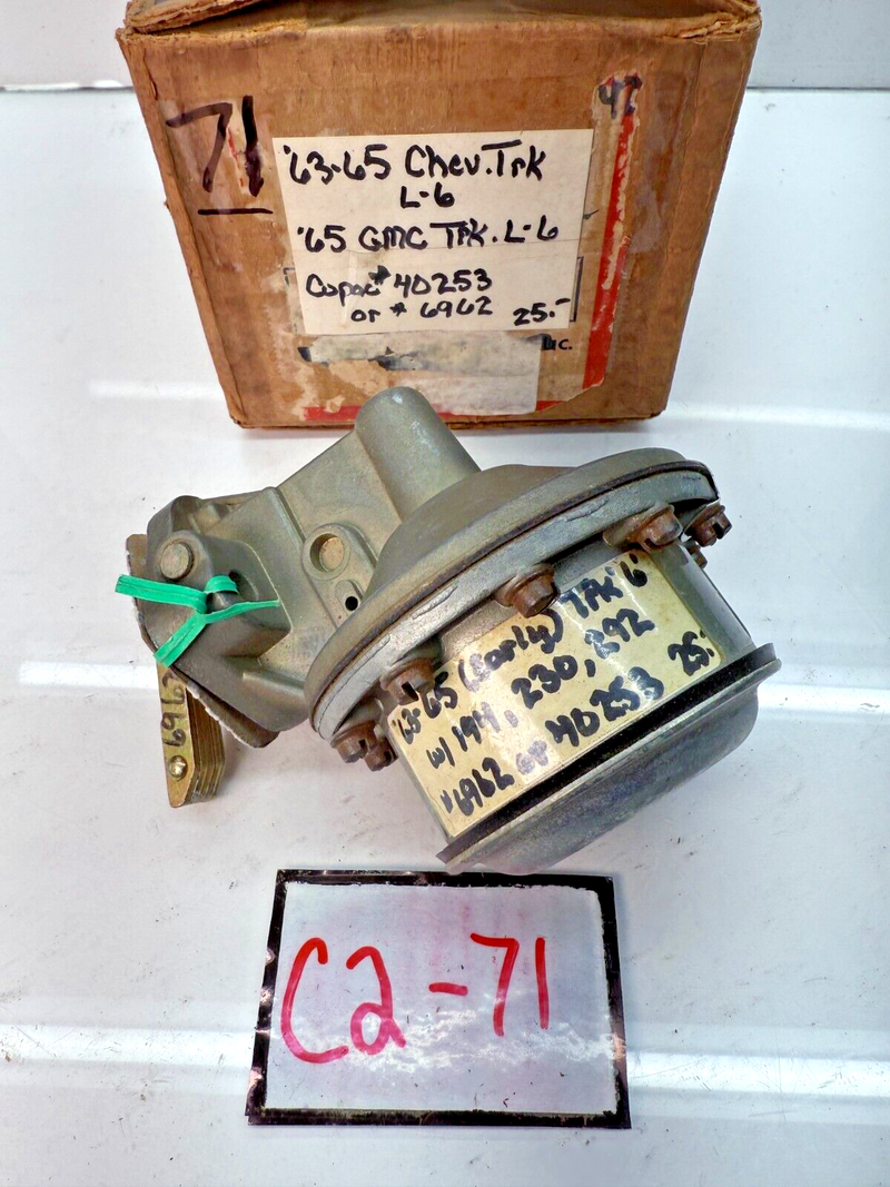 NORS 1963 - 1965 Chevrolet GMC Truck Fuel Pump 40253 6Cyl 292 63 64 65 C2-71