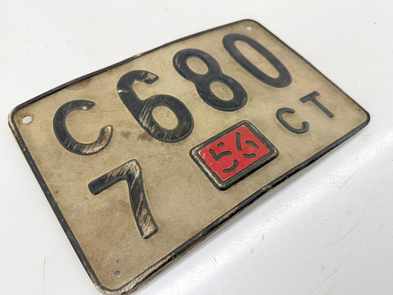 Vintage 1956 Connecticut Passenger Car License Plate C7 680 YOM CT C47-63