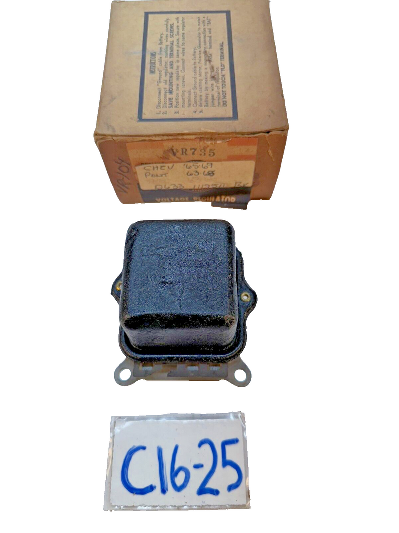 NOS Delco Remy Voltage Regulator D-633 1119511 C16-25