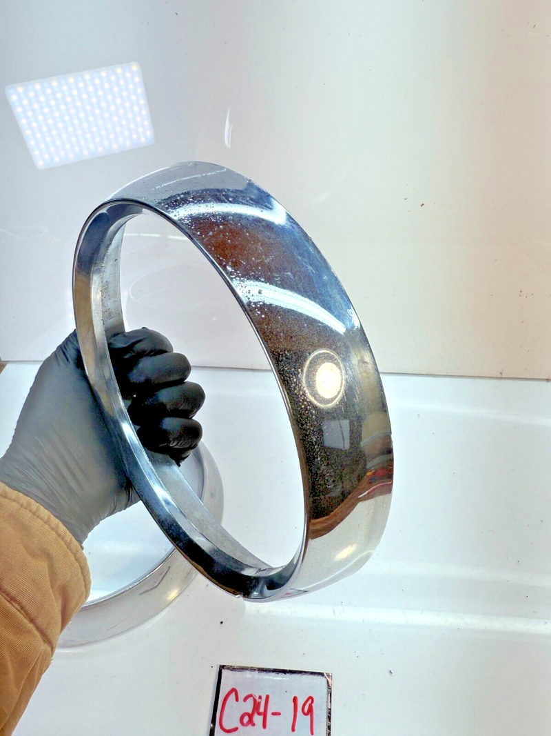 Jeep CJ Chrome Headlight Bezels Trim Beauty Ring Bezel Pair CJ7 CJ5 CJ8 C24-19