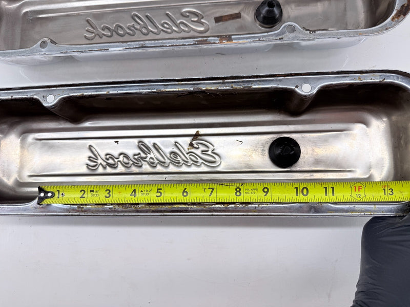 1960s - 1970s Pontiac Edelbrock Chrome Valve Covers 326 389 400 455 B43-54