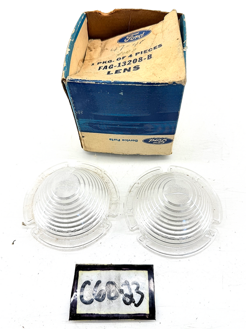NOS 1954 - 1956 Ford Thunderbird PAIR Front Parking Lamp Lens FAG-13208-B C68-23