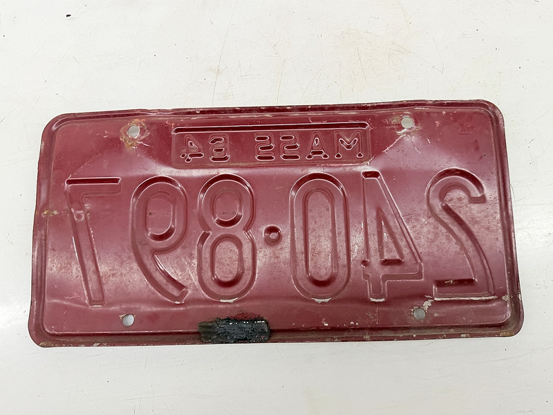 Vintage 1964 240897 Massachusetts License Plate Sign MA 240-897 C76-84