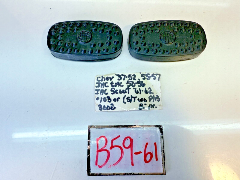 NOS 1937 - 1956 Chevrolet International Truck Pair of Brake Pedal Pads B59-61