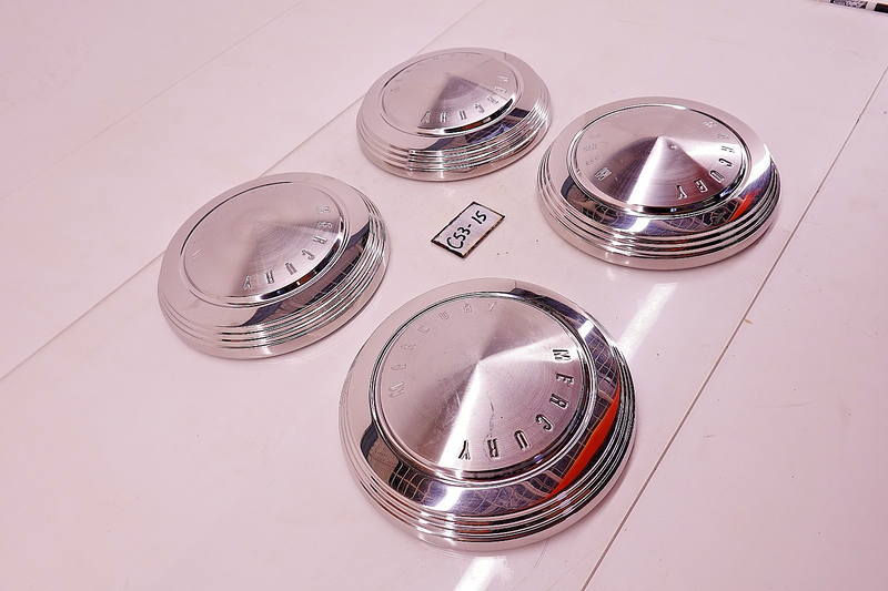 NOS 1960 - 1966 MERCURY COMET CYCLONE SET DOG DISH HUBCAPS WHEEL COVERS C53-15