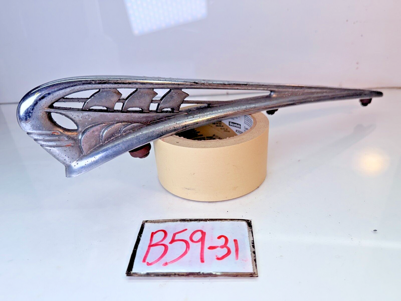 Vintage OEM 1941 Plymouth Hood Ornament 901955 Chrome Sailing Ship 41 B59-31