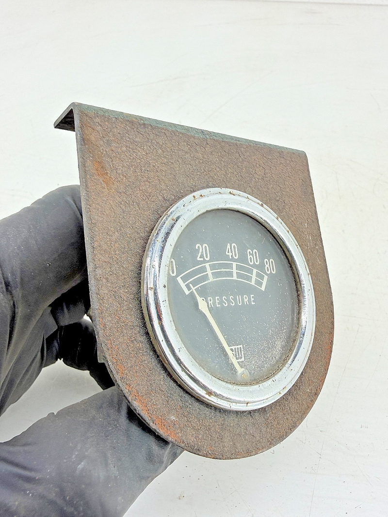Vintage 1950s Gasser Stewart Warner Pressure Gauge 80 PSI Teardrop Pod C39-50