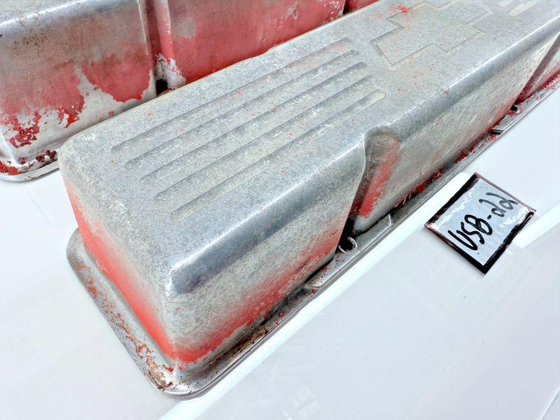 Billet Spec Valve Covers Tall Aluminum Polished Bowtie Chevy SB Pair U5B-22