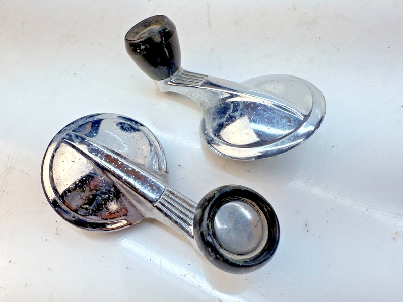OEM 1958-1964 Impala Belair Chrome Vent Window Crank Handle PAIR 59 61 62 B79-35