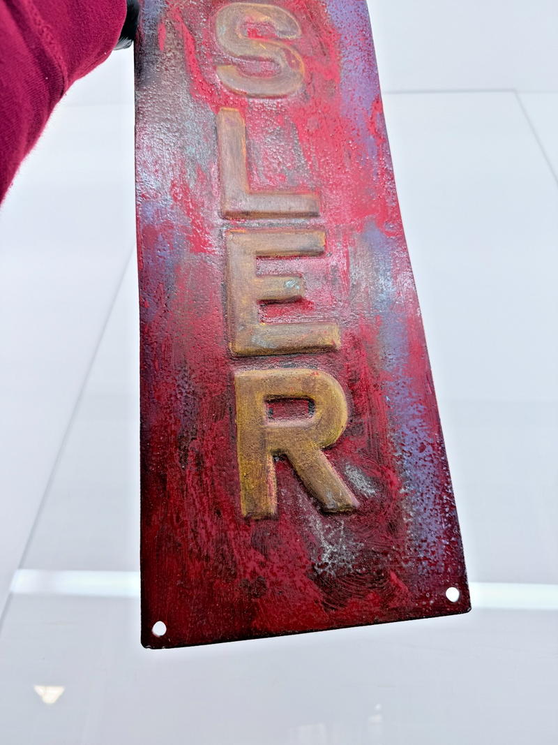 RARE Vintage Original Chrysler Metal Sign Embossed Letters ManCave Garage 29x6