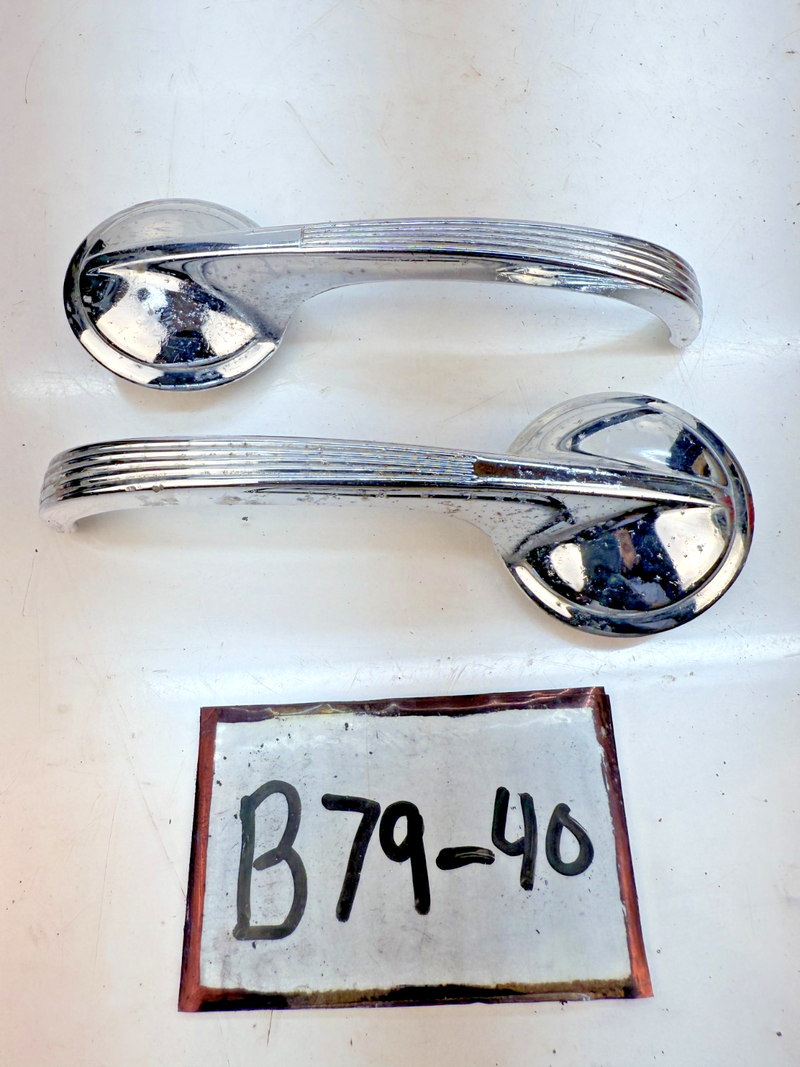 OEM 1950'S GM PAIR INTERIOR DOOR HANDLES 161018 57 CHEVROLET OLDSMOBILE B79-40