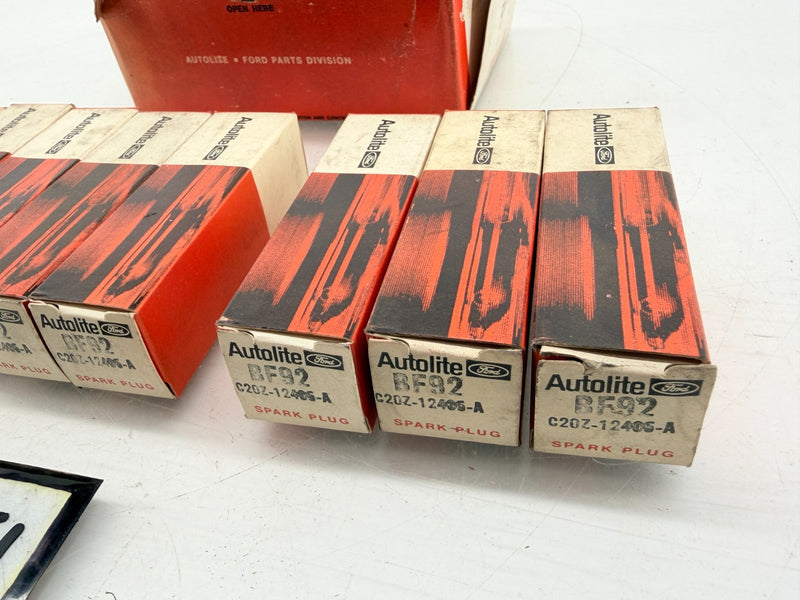 (9) NOS 1962 FORD AUTOLITE SPARK PLUGS C20Z-12405-A BF-92 C66-51