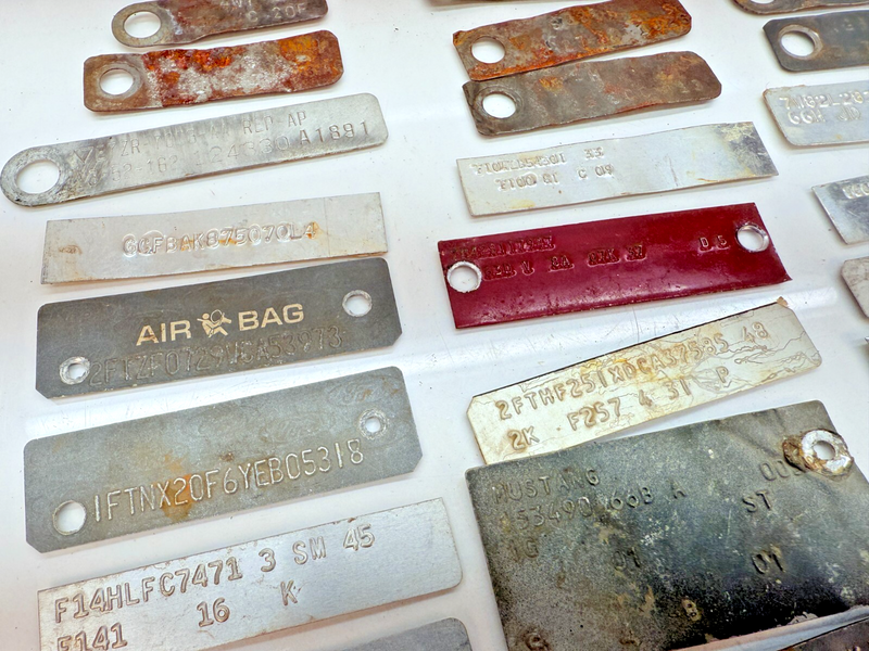 60- Vintage OEM LOT Metal Plate Tag VIN Plate Badge Emblem Serial Data ID B65-28