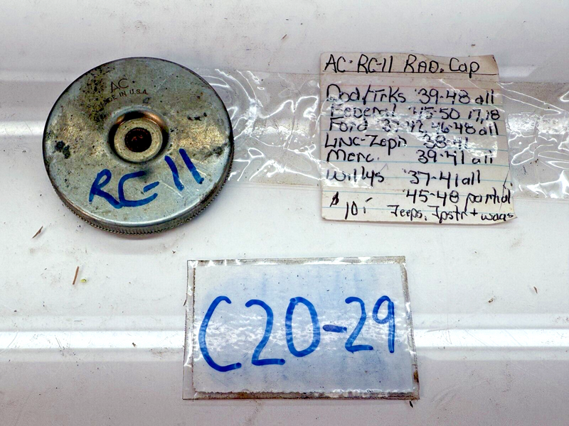 NOS AC Radiator Cap RC-11 37 38 39 40 41 42 46 47 48 Ford Mercury Lincoln C20-29