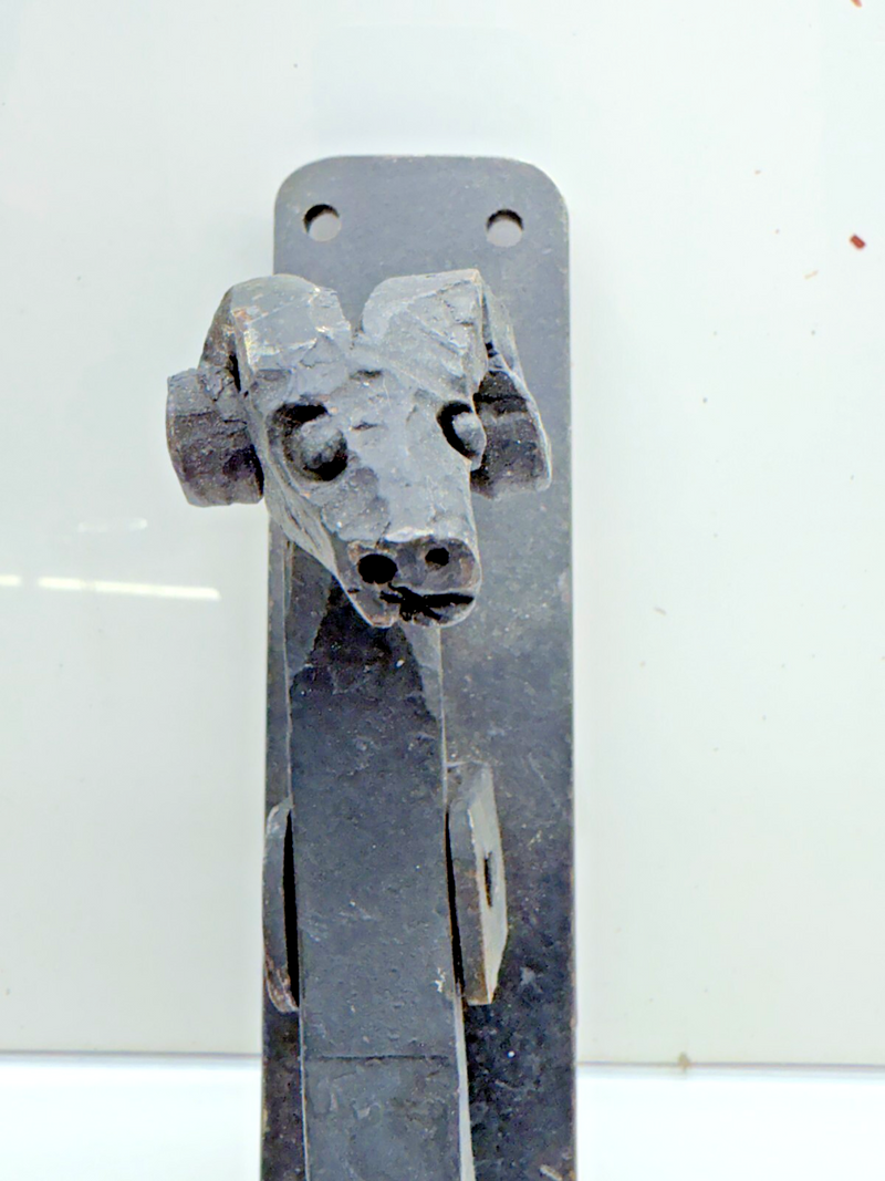 VINTAGE Cast Iron Ram Head Door Knocker Patriotic Americana USA B68-2