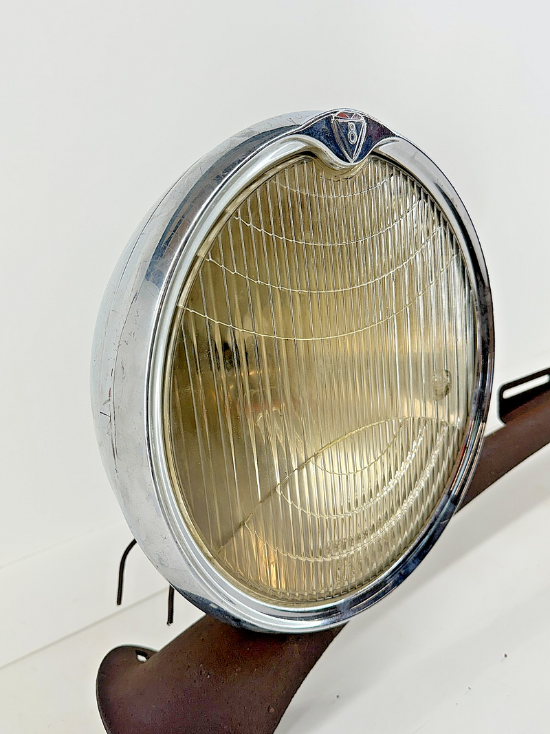 RARE OEM 1930's CM HALL HEADLAMPS & MOUNT BAR HEAD LIGHTS HOT RAT ROD U5B-118