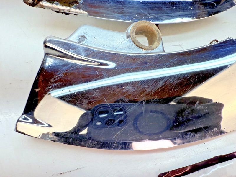 OEM 1969 - 1976 C3 Corvette PAIR Chrome Upper Windshield Molding Receiver B84-10