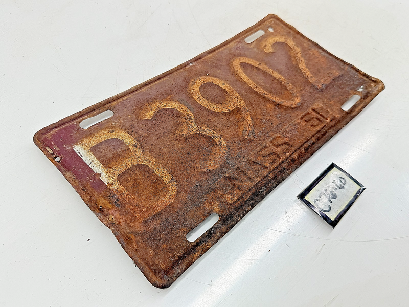 Vintage 1951 B3902 Massachusetts License Plate Sign MA B3902 C76-60