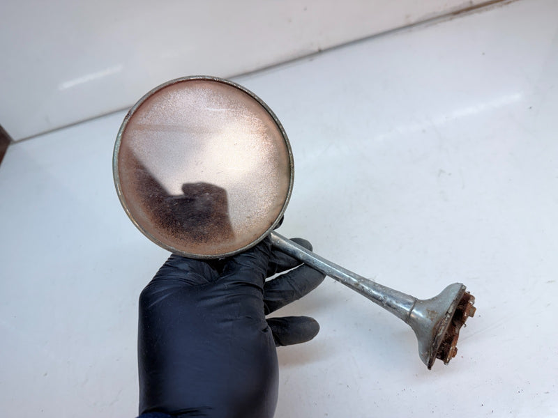 Vintage 4" Clamp On Door RAT ROD ROUND Mirror **GREAT PATINA** C28-6