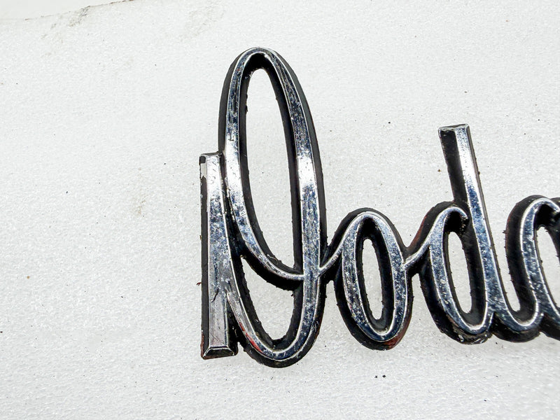 OEM 1968 1969 1970 DODGE DART HOOD SCRIPT EMBLEM MOPAR 2786482 E10-52